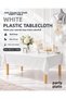 White Plastic Tablecloth 120X180 cm Rectangular Birthday Party Cover 1 Piece