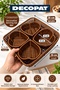 5-Piece Plastic Rattan Presentation and Breakfast Set, Divided Snack and Fruit Bowls, Natural Wicker Look Tray and Presentation Plates - 4