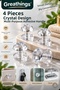 4 Pieces Transparent Crystal Adhesive Handle Button Cabinet Drawer Toilet Seat Handle 20 mm