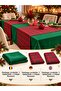 Dark Green Tablecloth and Plaid Runner Set of 2 – Christmas Tableware - 2