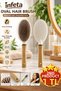 Oval Wooden Handle Hair Brush White Plastic Body Massage Tip Comb Brush