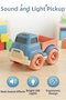 Miniature Turntable with Sound and Light, Orange Case, 14 cm Toy Turntable That Supports Sensory Development