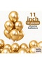 Gold Chrome Balloons 11 Inch 10 Pieces – Golden Yellow Metallic Latex Balloon, Birthday, Wedding, and Party Decoration