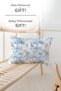 Double-Sided Baby Blanket, 100% Cotton Waffle Pique |   Pillowcase with Gift - Blue Toile De Jouy - 70 X 105 cm - 7