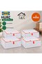 Trev 4 Pieces Storage Bags 55/49/19 cm Closet Organizer Zippered Storage Box Storage Organization White - Orange Laundry Bag