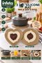 3 in 1 Silicone Trivet Mat Heart/Round 3 Sizes Detachable Heat Resistant 230 ° C