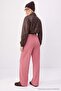 Red Striped Wide Leg Elastic Waist Regular Waist Soft Knitted Trousers Twoss26Pl00187 - 4