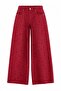Kırmızı Puantiye Desenli Yüksek Bel Wide Leg Jeans TWOAW27JE00347
