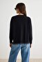 Black More Sustainable Thin Lace Detailed Knitwear Sweater Twoaw27Kz00216 - 4