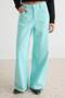 Turquoise High Waist Extra Wide Leg Loose Fit 100% Cotton Jeans Twoaw27Je00104 - 3