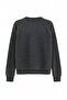 Anthracite Slogan Printed Washable Oversize/Wide Cut Raglan Sleeve Knitted Sweatshirt Twoaw27Sw00182 - 7