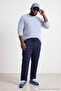 Plus Size Black-Navy Blue 2 Pack Straight Fit Textured Open Leg Sweatpants Tmnaw27Aj00010 - 3