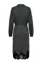 Anthracite Unlined Plain Knitwear Lace Garnished Maxi/Long Single Layer Hijab Dress Tctaw27Eb00011 - 4