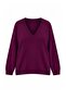 Wardrobe Essentials Mürdüm V Yaka Yumuşak Tuşe Triko Büyük Beden Kazak TBBAW27AN00079 - 5