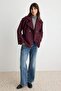 Bordo Oversize Kemerli Trençkot TWOAW27TR00030 - 2