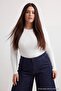 Navy Blue-Ecru 2 Pack Crop Camisole Knitted Plus Size Blouse Tbbaw26Af00055 - 7