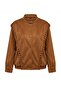 Camel Regular Fit Suede Bomber Plus Size Coat Twoaw27Aw00032 - 7