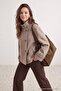 Mink High Collar Asymmetrical Closure Oversize Wool Short Plus Size Coat Twoaw27Dd00011