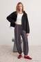 Anthracite Barrel Molded Stripe Detailed Knitted Sweatpants with Elastic Cuffs Twoaw27Ea00034 - 2