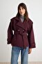 Bordo Oversize Kemerli Trençkot TWOAW27TR00030