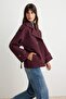 Bordo Oversize Kemerli Trençkot TWOAW27TR00030 - 3