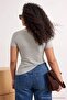 Yellow-Blue Striped Button Pool Collar Knitted Plus Size Blouse Tbbss26Bf00058 - 3