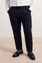 Big Size Navy Blue Regular Fit Waist Half Elasticized Flexible Fabric Pants Tmnss26Ar00007