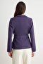 Mürdüm Mor Kemerli Blazer Ceket TWOAW27BC00059 - 4
