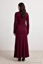 Plum Color Pilling-Resistant Fitted Plain Knitwear Hijab Bottom - Top Set Tctaw27Us00018 - 4