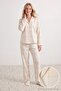 White Plaid / Checkered Glitter Detailed Flannel Woven Pajama Set Thmaw27Pt00129