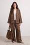 Mink Oversize Jacquard Self-Patterned Bottom - Top Set Tctaw27Us00048 - 3