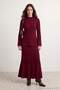 Plum Color Pilling-Resistant Fitted Plain Knitwear Hijab Bottom - Top Set Tctaw27Us00018 - 3