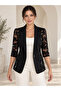 New Season Women's Pocketed Lace Atlas Fabric Jacket Buttoned Model