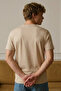Men's Short Sleeve Comfortable Cotton Beige T-Shirt - 6