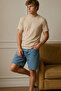 Men's Short Sleeve Comfortable Cotton Beige T-Shirt - 2