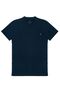 Men's Navy Blue 100% Cotton Slim Fit Crew Neck Short Sleeve T-Shirt - 6