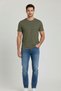 Men's Crew Neck Casual Basic Khaki T-Shirt - 4
