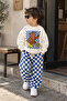 Boy's Teddy Bear Printed 100% Printed Checkerboard Suit