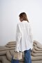 Women's White Ruched and Sleeve Detail Shirt - 7