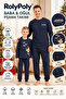 Father Son Navy Blue Pajama Set - Ho Ho Ho