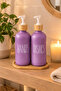 Double Glass Liquid Soap Dispenser & Detergent Dispenser Set with Bamboo Base and Bamboo Lid – 2×500 Ml- 16.5 X 9 X 21 cm - 5