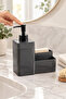 Liquid Soap Dispenser 450 ml (19X16X8 cm) - Smoked - 4