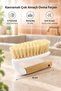 Multi-Purpose Scrubbing and Cleaning Brush with Bamboo Handle, Compact Size, 14 cm - 2