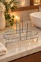 Black Liquid Soap Dispenser Stand Countertop Bathroom Kitchen Organizer, Silver Oval Organizer - 4
