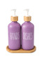 Double Glass Liquid Soap Dispenser & Detergent Dispenser Set with Bamboo Base and Bamboo Lid – 2×500 Ml- 16.5 X 9 X 21 cm - 3