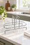 Black Liquid Soap Dispenser Stand Countertop Bathroom Kitchen Organizer, Silver Oval Organizer