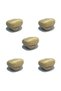 5 Pieces Porcelain Light Brown Stone Button Single Screw Furniture Handle - 3