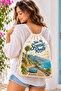 Printed Fabric Backpack – Linen Fabric Drawstring Backpack – Casual Drawstring Backpack