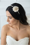 White Pearl Crown with Flower Brooch - 5