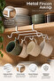 White Metal 10-Hook Cup Mug Tumbler Hanger In-Cabinet Hooked Cup Holder Cup Hanger - 3
